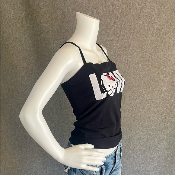RARE Super Cute Hello Kitty Ladies Spaghetti Strap Tank Top Love - Picture 3 of 6
